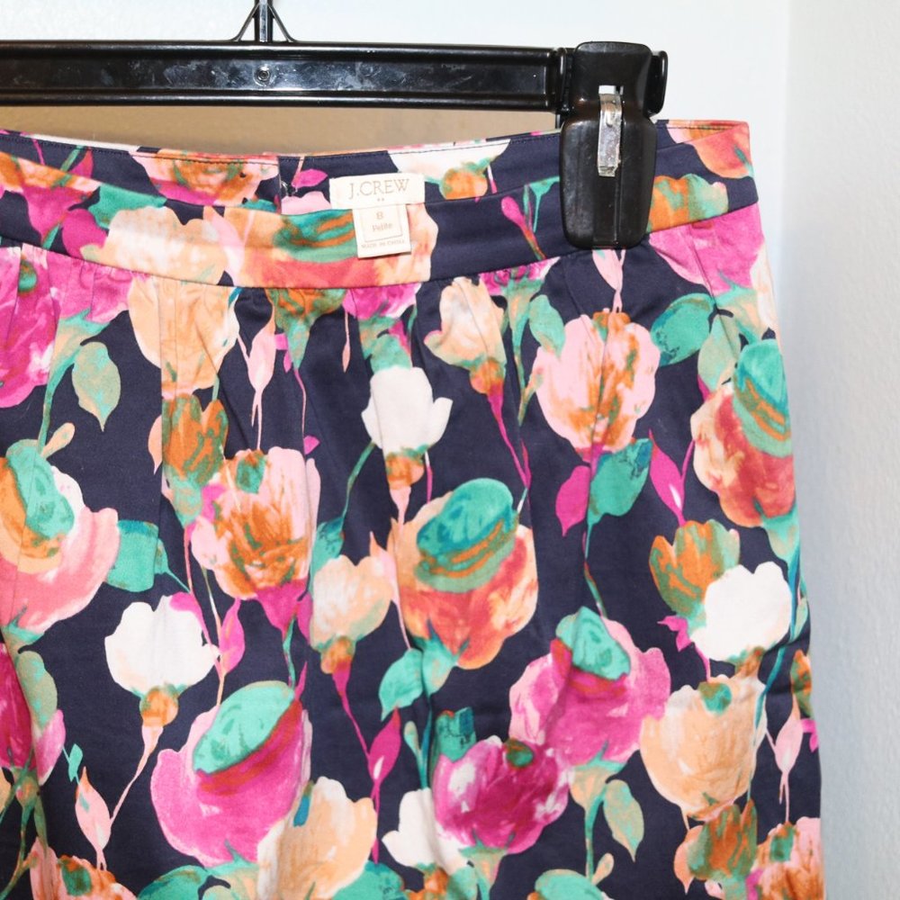 J. Crew Navy Floral Skirt